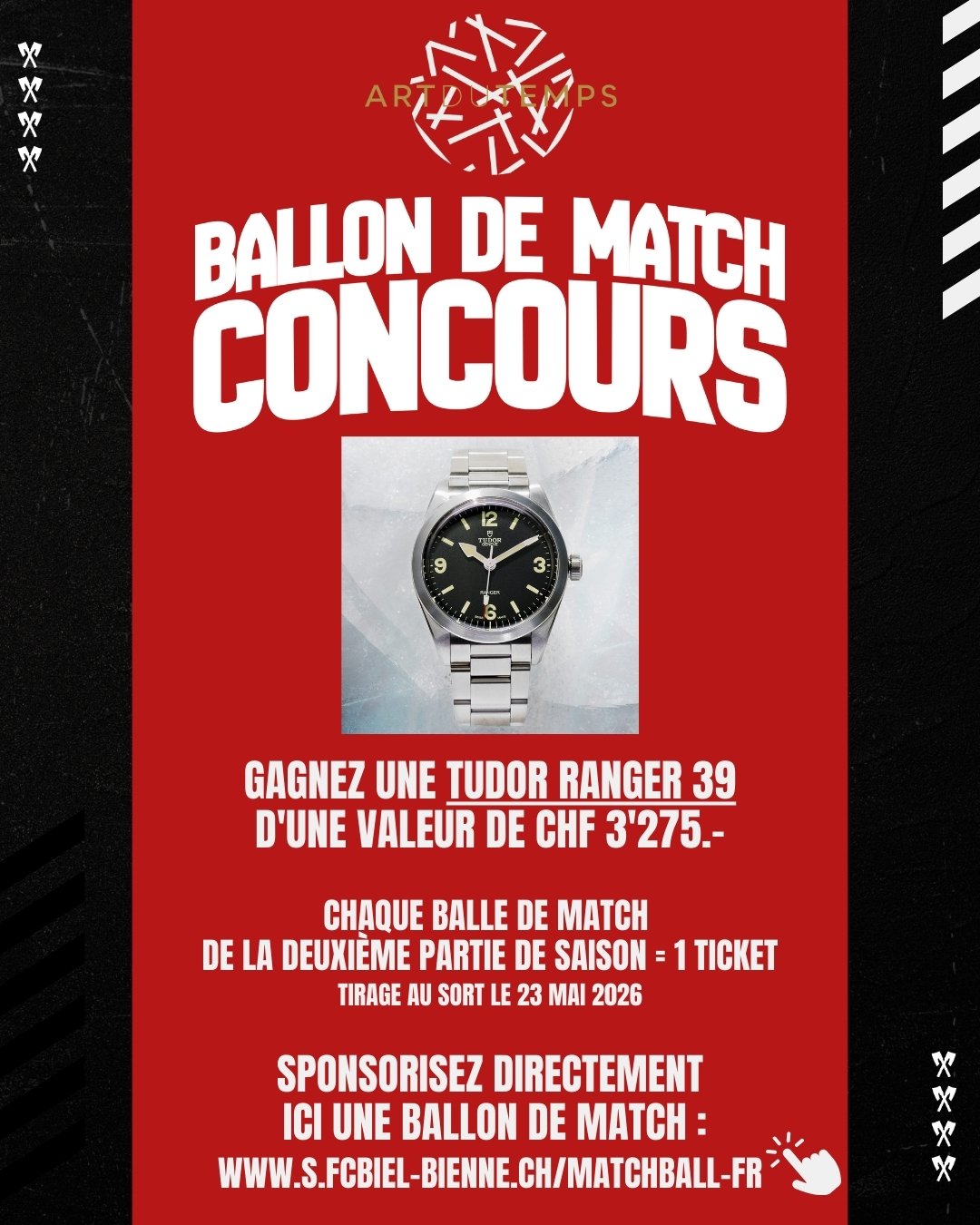 Gagnez une Tudor Ranger 39 – chaque balle de match = 1 ticket